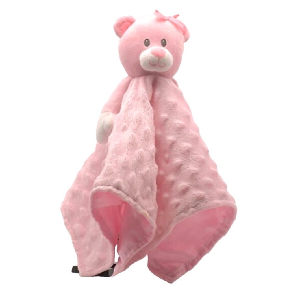 BABY STARTERS Pink Teddy Bear Lovey Blanket Hugs & Kisses Minky Dot  plush baby
